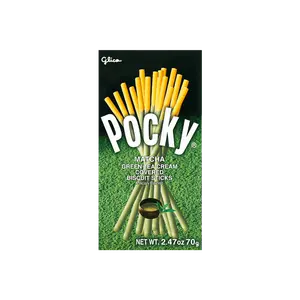 Glico Pocky Matcha Flavor Biscuit Sticks, Chocolate-Coated Snack - 70 g