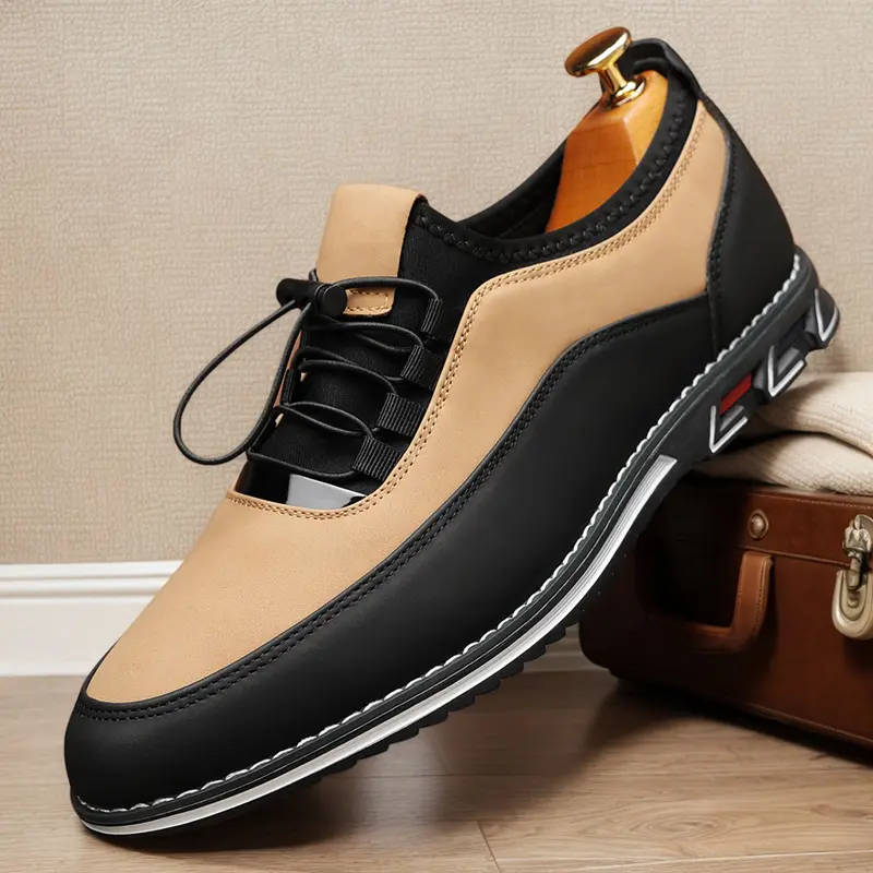 Men's additional retro business style walking shoes with adjustable buckle strap, comfortable and non-slip casual sole walking shoes, men's shoes, loafers 98263