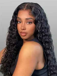 5x5 HD Lace Front Wigs Wave Curl Pre-Cut Human Hair Wig No Glue Natural Seamless Lace Wig Suitable for Daily Work Study Party Various Occasions