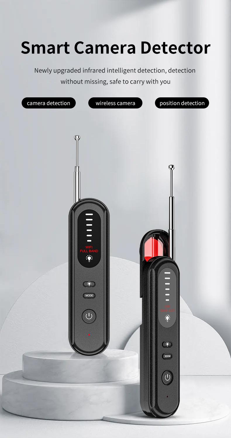 T01 Hidden Camera Detector 2026 Hidden Bug and Device GPS Detector for Travel Hotels Home Office 6 Levels Sensitivity Rechargeable Safety Portable Mini WiFi with Infrared Night Vision