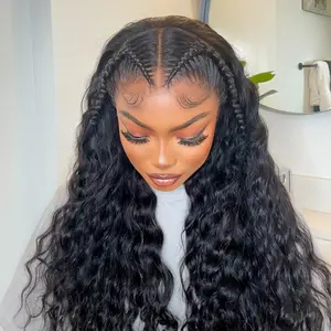 [Live Special offer] Wiggins Hair Pre Glueless Braided Loose Deep Wave Wig 13x6 Lace Frontal Wigs Human Hair & Pre Braided #4 Dark Brown Deep Wave Wig 13*4 Lace Front Wigs Human Hair Ready To Go
