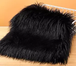 10" X 20" Inches Black Faux Fur Fabric Square Patches for Crafts, Sewing, Costumes, Seat Pads Craft Furr