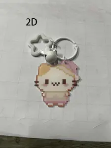 Cute Cat Bag Charm Star Buckle Bell Pendant Design Pixel Style Three-Dimensional Cat Soft And Cute Girly Heart-Healing Style Accessories Acrylic Material Is Highly Transparent And Wear-Resistant For Bag Key Earphone Box