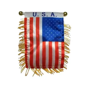 4" x 6" Mini Banners w/ Brass Staff and Suction halloween banner never surrender