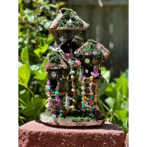 Handmade Fairy House Fully Decorated And Has Lights Fairy House Handmade Fairy House Personalized Gift Fairy Garden House Custom Made