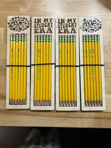 Custom Engraved Wood Pencil Holder: Teacher or Student Gift