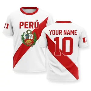 Personalized Peru Jersey Shirt, Custom Name Number Peru Flag T Shirt