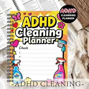 1pc  ADHD Cleaning Planner Themed Subject Notebook, Checklist To-do Style - Butterfly, Heart Decorations, and To-do List Patterns. Record Cleaning Tasks. To-do List Book, Task Management Book. Daily Memo. 5.5x8.3 Inch Notebook