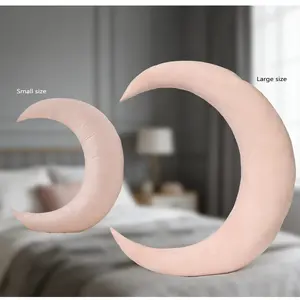 Moon Shape Plush Pillow Soft Fluffy Cushion for Bedroom Sofa Decor & Sleeping