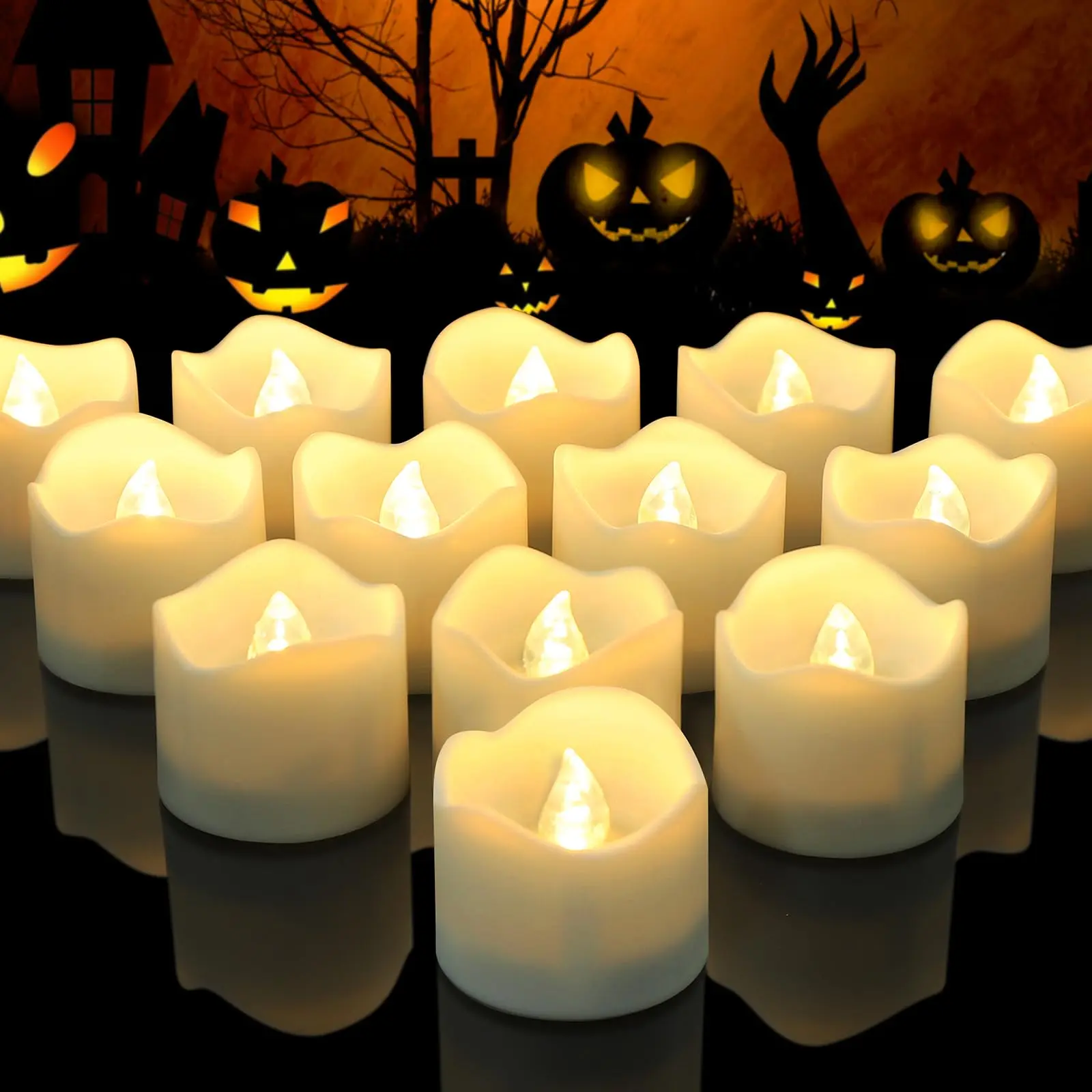 12/24 Warm Flameless Candles, Battery Operated LED Tea Lights, Ambient Night Light, Home Decor Lighting, Led Decoration, Perfect for Home Decor, Wedding Centerpieces, Parties, Valentine's Day, Decorative Atmosphere Light, Decorative Ambiance Lighting