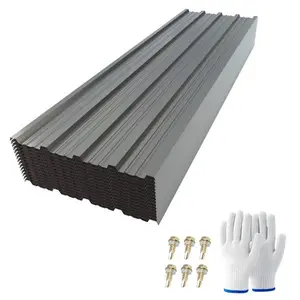 SAYGOGO 15-Pack Heavy Duty Galvanized Steel Corrugated Roofing Panels 61.02"x18.9", Gray Waterproof Metal Roof Sheets for Carport, Shed, Patio & Pergola