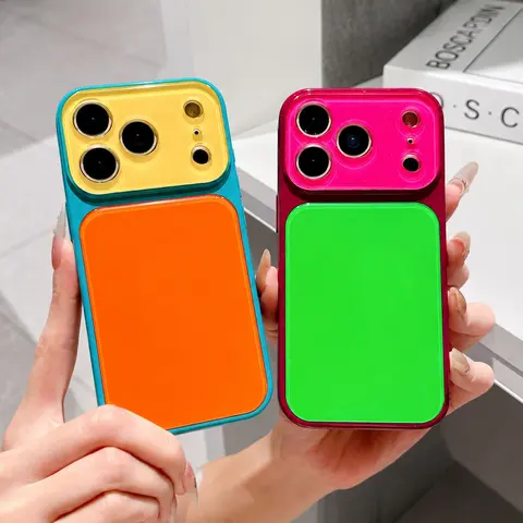 Dopamine Candy Color Phone Case for iPhone 18 17 Pro Max 16 15 14 Pro Max, Cute Colorful TPU+PC Acrylic Case For iPhone 18 Pro Max, Shockproof Heavy Duty Protective Cover, Anti-Scratch Drop Resistant Phone Accessories