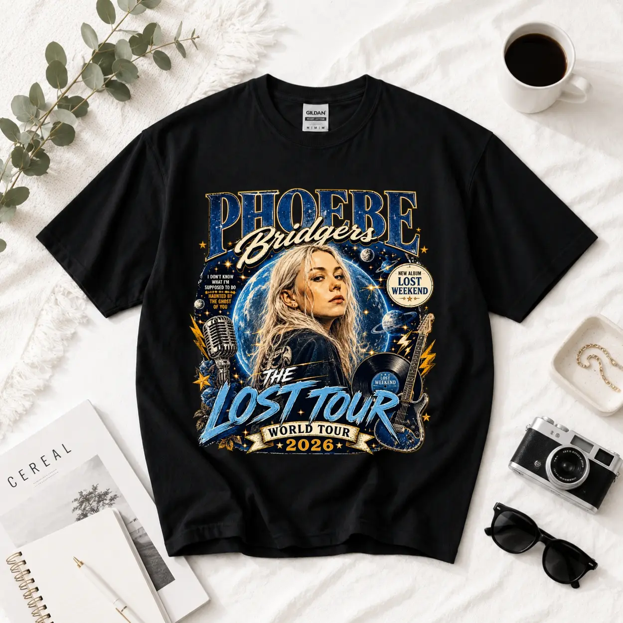 Phoebe Bridgers Lost Tour 2026 T Shirt, Indie Folk Concert Graphic Tee, Alternative Music Fan Apparel, Live Show Outfit, Tour Keepsake  Womenswear