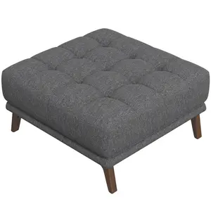 Kano Dark Gray Fabric Ottoman