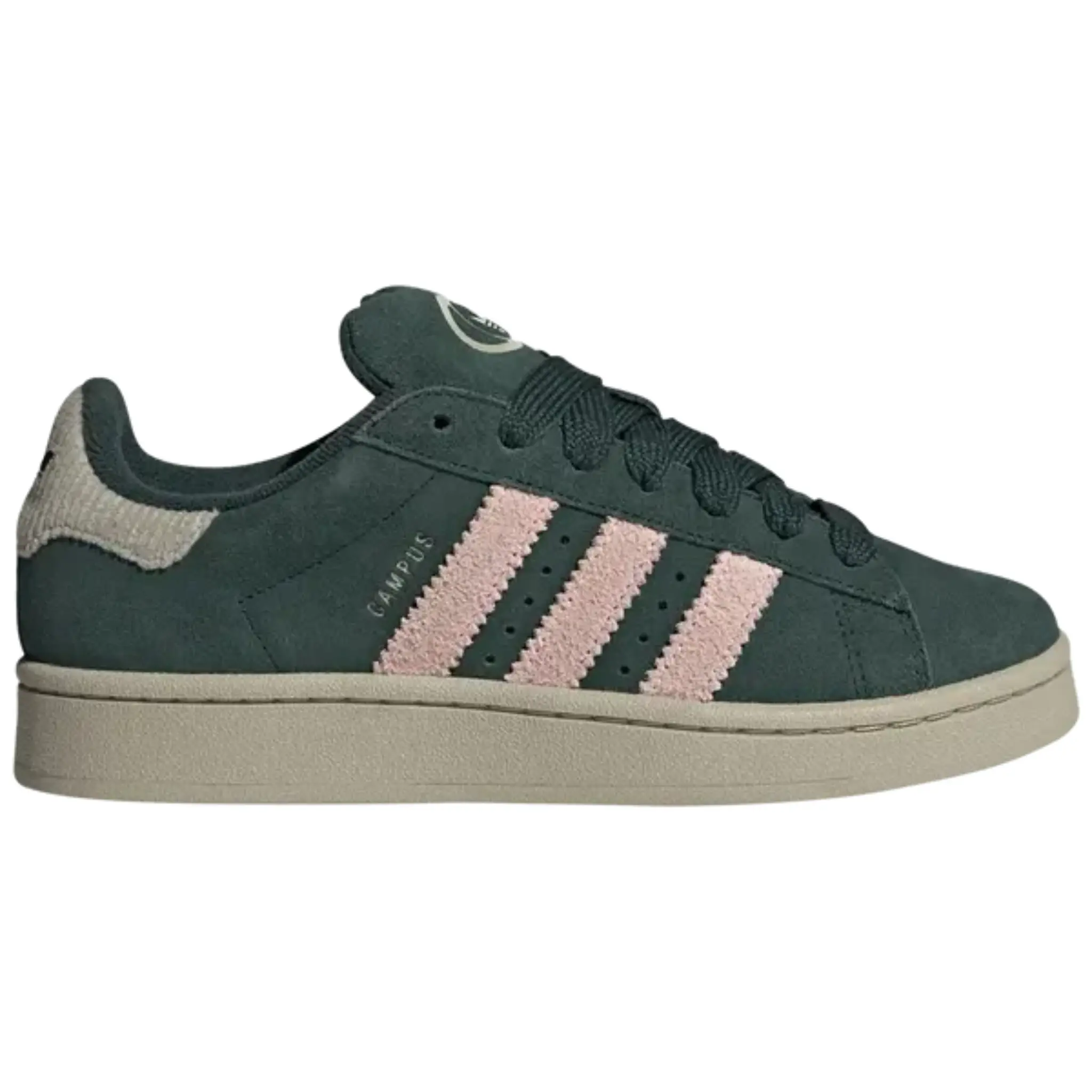 Adidas Women's Campus 00s Green Chunky Retro Soft Suede Sneakers - Rubber Outsole, Stripes Detail, Cushioned Midsole, All-Day Comfort, Streetwear & Lifestyle Styling, Travel & Weekend Outings, Walking Footwear