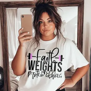 Faith Weighted Protein Shake Shirts - Women's Top for Weight Management and Nutrition Support - Womenswear
