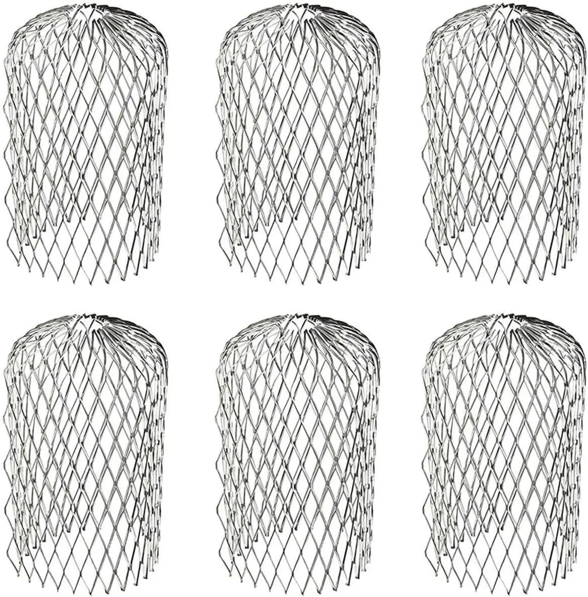 6PCS Gutter Guard Strainer Aluminum Downspout Mesh Filter Preventing Blockage Leaves Debris from Clogging Pipes(3 inch)