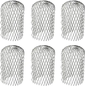 【fathersdaygift】6PCS Gutter Guard Strainer Aluminum Downspout Mesh Filter Preventing Blockage Leaves Debris from Clogging Pipes(3 inch)