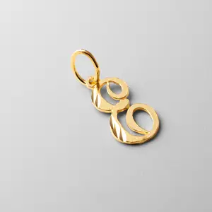 14K Gold Cursive Letter E Pendant | A-Z Pendants