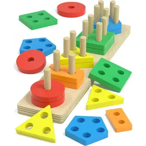 Toys for 1 2 Year Old Girl and Boy Birthday Gifts, Shape Sorter Wooden Toys for Toddlers Age 1-3 2-4, Learning Educational Sensory Stacking Easter Basket Stuffers Toy Toddler Puzzles