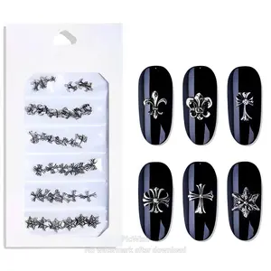 CHROME NAIL CHARMS - 36 Charms with 6 Unique Designs for Nail Art