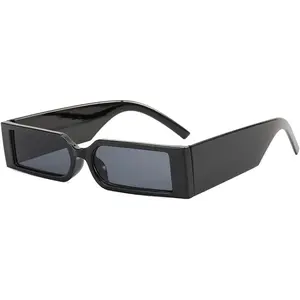 Rectangle Fashion Sunglasses Man Hip Hop Vintage Black Shades Sun Glasses Small Frame Personality UV400 Eyewear