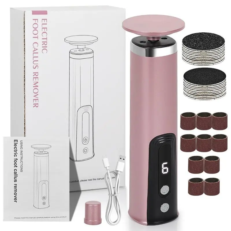 2 in 1 Electric Foot Callus Remover with Sandpaper Disk and Grinding Head, Pedicure Care Tool, Foot File Dead Skin Scrubber, Dead Skin Removal For Feet, Exfoliating Callus Remover, for Dry Cracked Heels, Men and Women, Home SPA, Foot Care Product