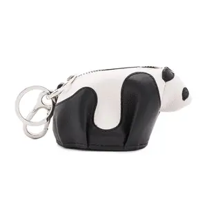 Pre-owned Loewe Leather Small Leather Goods Panda Keychain 4000022004228