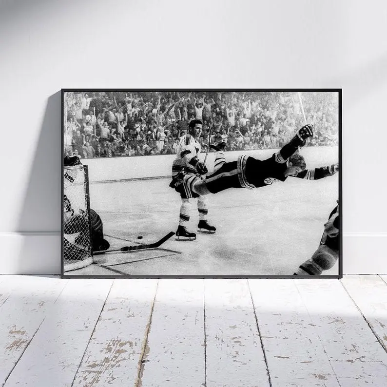 Bobby Orr Poster Photo The Flying Goal Boston Bruins Hockey Greats NHL Poster
