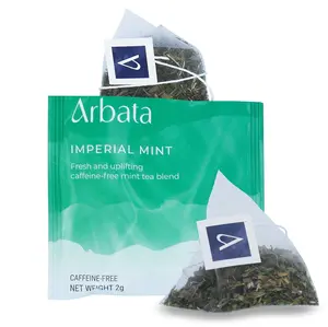 Arbata Imperial Mint Herbal Tea, 12 Pyramid Tea Bags – Caffeine Free Artisanal Spearmint & Peppermint Tea with Lemon Verbena Undertones, Naturally Flavored Decaf Mint Tea