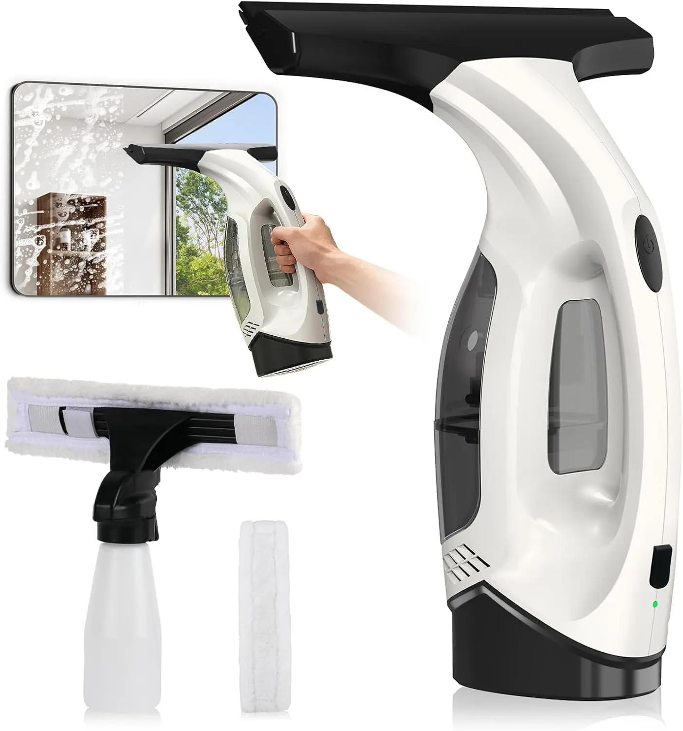 Window Vacuum Squeegee Cordless, 2000Pa Electric Window Cleaner Tool ZRHI