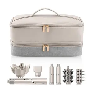 Quilted Down Bags Travel Carrying Case for Hair Dryer Shark Flexstyle FlexFusion Airwrap Brush Double-Layer Hair Accessories Tools Storage Bag for Revlon Hairdryer Styler Organizer