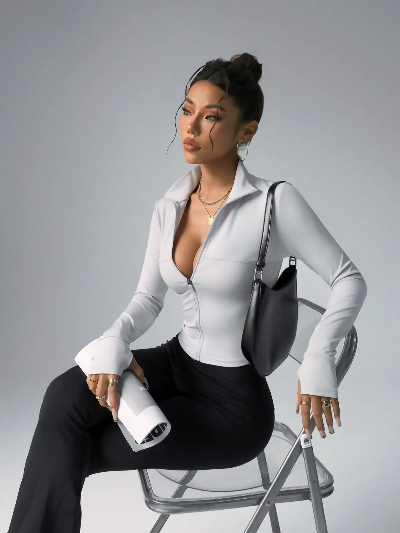 Women's Stand Collar Zipper Jacket, Slimming Design, Breathable Sporty Casual Style, Perfect for Yoga, Fitness, and Daily Wear, Spring Sports Jacket, Athletic Jackets, Sporty Breathable Outerwear