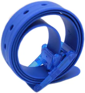 115x3.5cm Unisex Women Men Adjustable Rubber Belt Casual Plastic Belt  Belt with Plastic Buckle