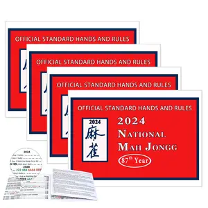4 PCS - Mahjong Cards 2024, Large Size Mah jongg Cards 2024 Standard Hands and Rules