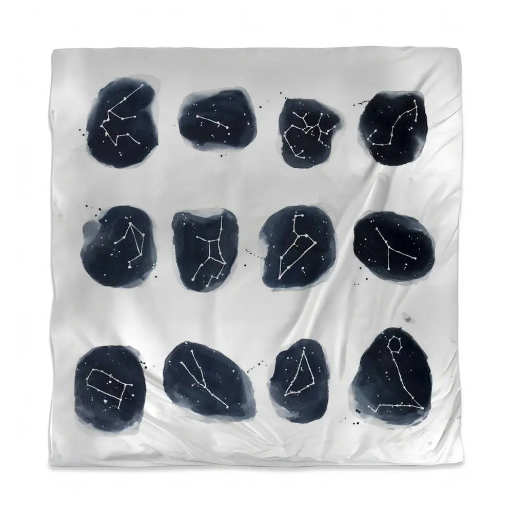 360 Stand Queen Size Duvet Cover - Scandinavian Earth Galaxy Blue Constellation Print, Breathable Microfiber Fabric, Compatible with Queen Bed & Comforter, for Minimalist Bedroom Bedding, Modern Home Interior Design, Astronomy Cosmos Enthusiasts, Space-Th
