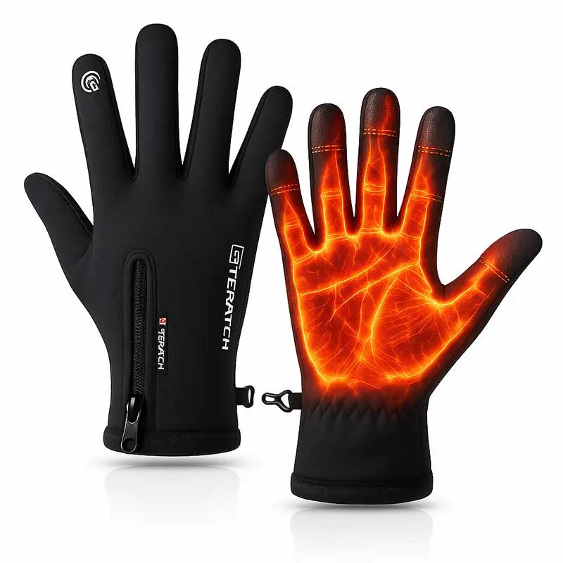Outdoor Winter Gloves Touchscreen Windproof Full-Finger Fleece Lined for Men Women Sports Travel Daily Activities Unisex,outdoorfun
