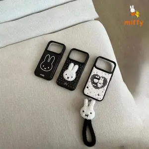 Cute Miffy Phone Shell Suitable for Iphone 17 16 15 14 Cartoon Polka Dot Embroidery Anti Drop Phone Case Anime Accessories Gifts
