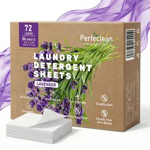 Laundry Detergent Sheets 36 Sheets - Lavender scent , Travel Eco-friendly 72 Loads Clothes Washing Detergent Sheets Plastic-Free Washer Strips, Liquidless Laundry Strips Tablet