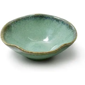 4.72 Small Decorative Bowl Ceramic Green Key Bowls for Entryway Table Jewelry Dish Trinket Holder Offering Bowl Potpourri Bowl Vintage Home Decor with Unique Irregular Rim