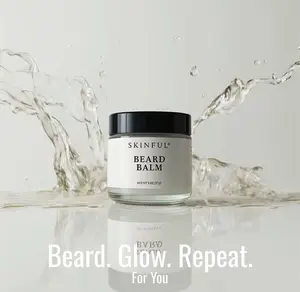 Skinful All-Natural Beard Balm for Men - Softening Hydrating Beard Conditioner for Beard Growth - 2oz - Hypoallergenic Organic Blend with Coconut Sunflower & Beeswax - US Made Hair Care Daily