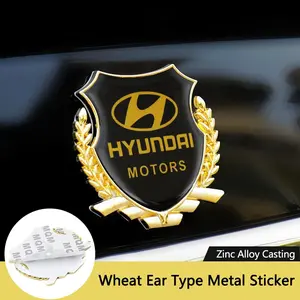 1pc 3D Metal Car Styling Sticker, Car Body Trunk Decoration Decal, for Hyundai Elantra Accent Tucson Solaris Sonata Nline Ix35 Accessories