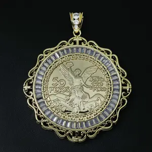 Royal Baguette Bezel Centenario Pendant - Gold