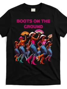 funny cowgirl boots bling women gift cute love country life t-shirt fcb9008598-at black product image Same style for men and women 2025 summer short-sleeved printed T-shirt pure cotton 220G, Everyday Tee, Casual Wear, Cowgirl Design, Love Theme, Lightweig