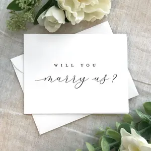 Will You Marry Us Greeting Card with Envelope, Officiant Proposal Card, Classy and Simple Officiant Proposal Card