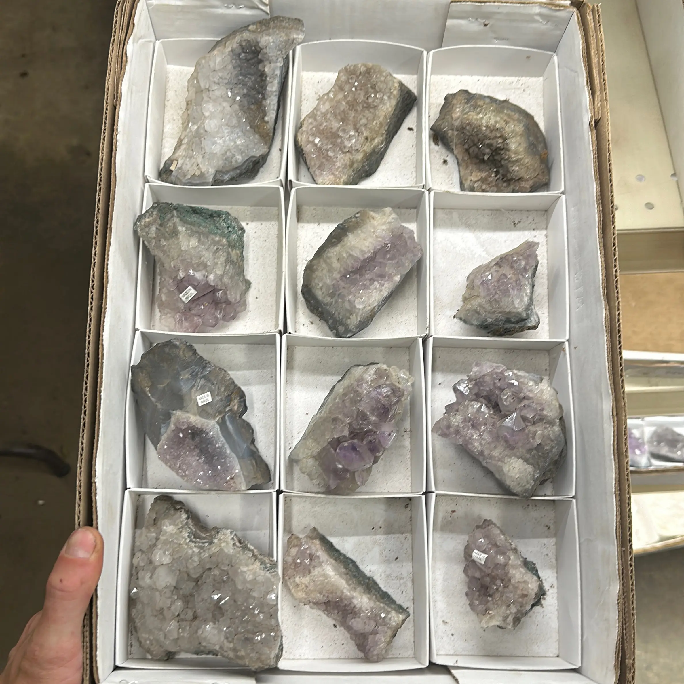 Amethyst Druzy 12 pc wholesale lot from Brazil!