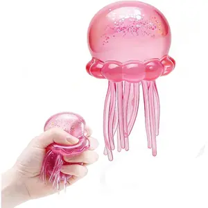 Jellyfish Squishy, Jellyfish Design Squeeze Stress Ball,Fidget Stress Ball, Ice Squeeze Cube-Drop Malt Sugar Balls Sensory for Anxiety Stress Party Favors