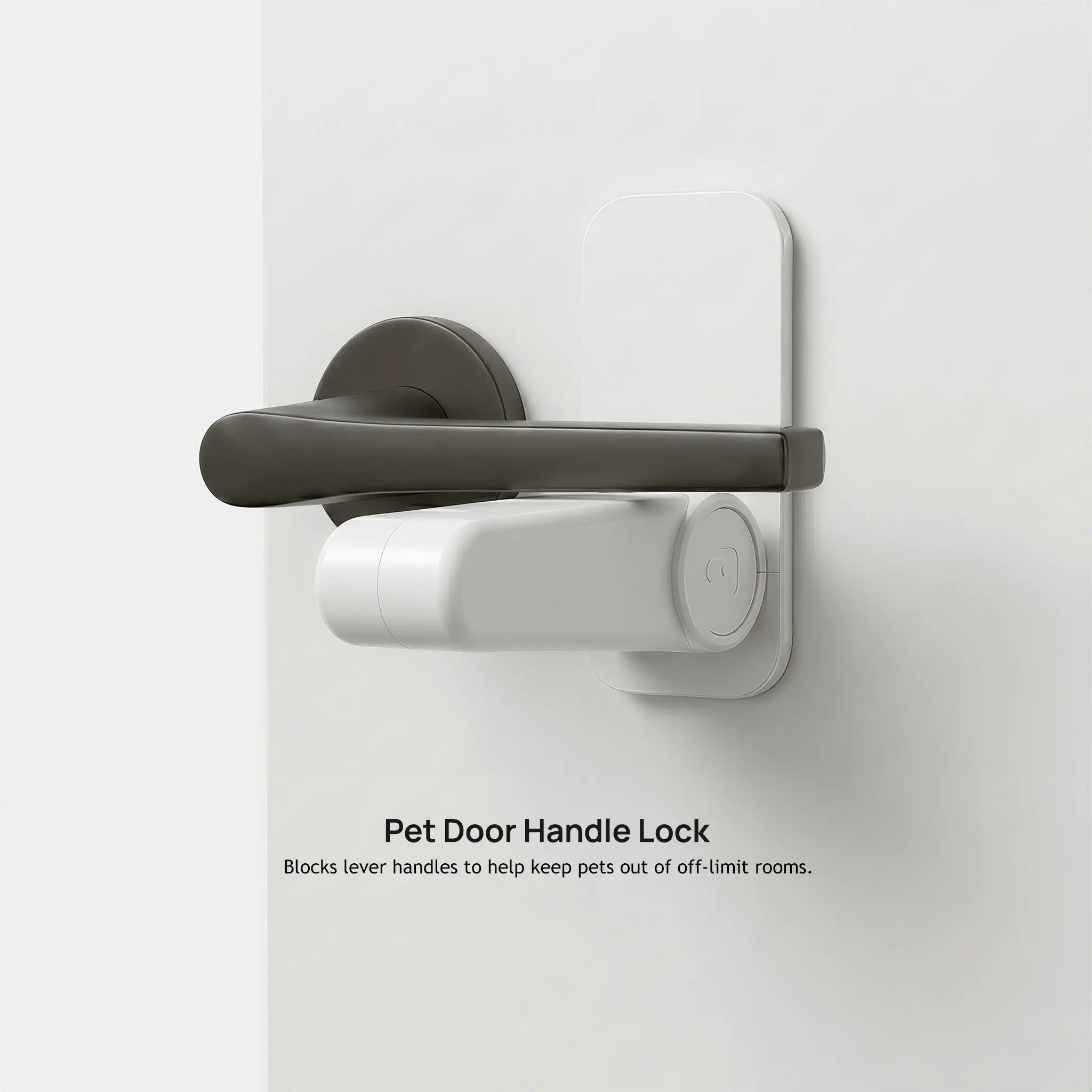 ABS Door Lever Lock for Cats - Adhesive No-Drill Safety Lock, Smooth Edge, Fits Most Lever Handles, Blocks Downward Movement, Great for Off-Limit Rooms, Door Lock