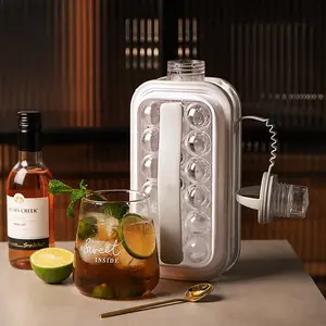 Water Bottle with Built-In Ice Balls Tray