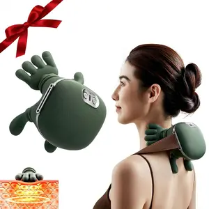 Wireless Heated Neck & Shoulder Massager for Mom, 3D Deep Tissue Kneading Back Massager, Lightweight Rechargeable, Mother’s Day Gift